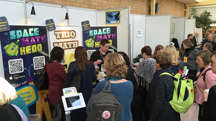 Showing our Math Game - Space Math Hero at Matematikbiennalen 2016